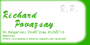 richard povazsay business card
